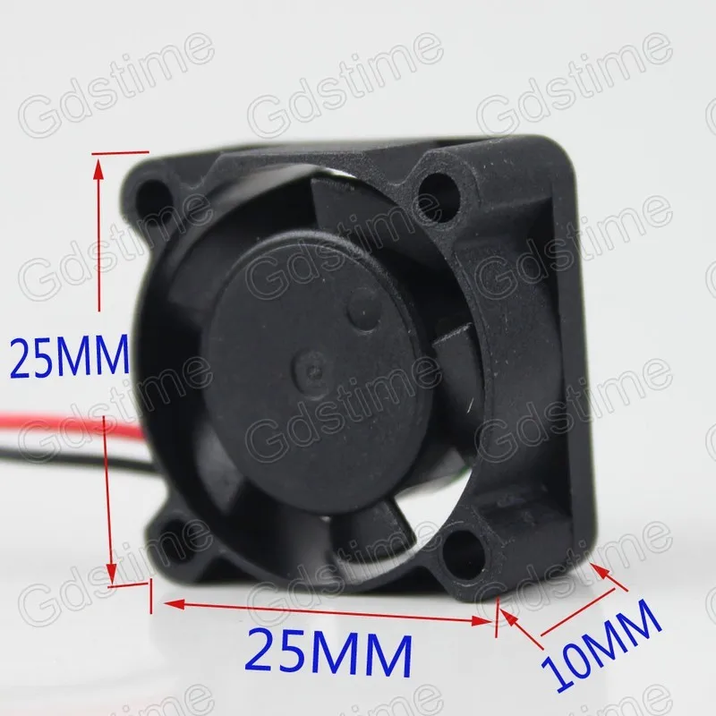 Gdstime 5 шт. DC 12 В 25x25x10 мм 2510B двойной шариковый подшипник маленький мини Бесщеточный