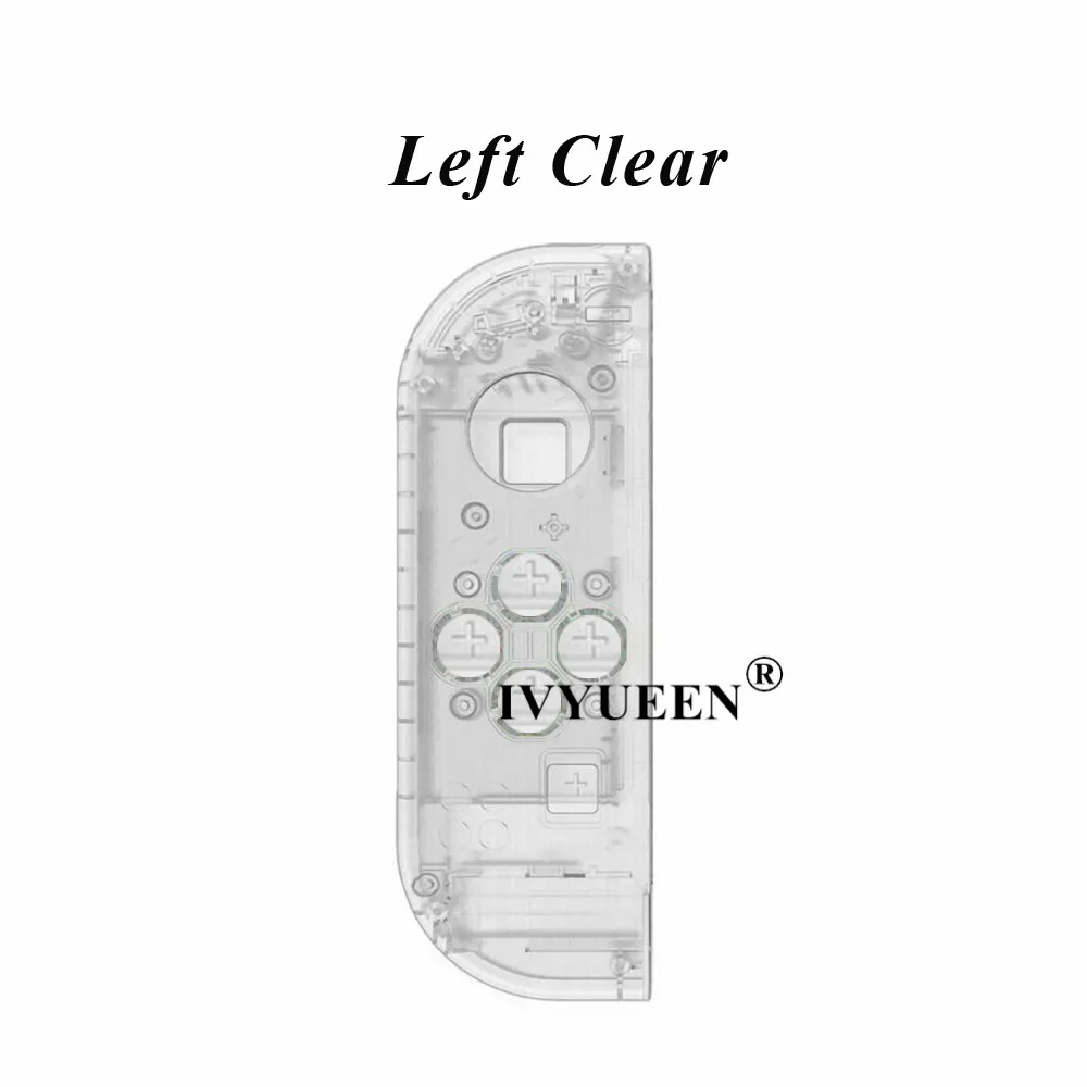 Left Clear IVYUEEN для Joy-con прозрачный корпус для Kind Switch NS JoyCon контроллер DIY замена корпуса оболочка правый левый чехол - Цвет: Left Clear
