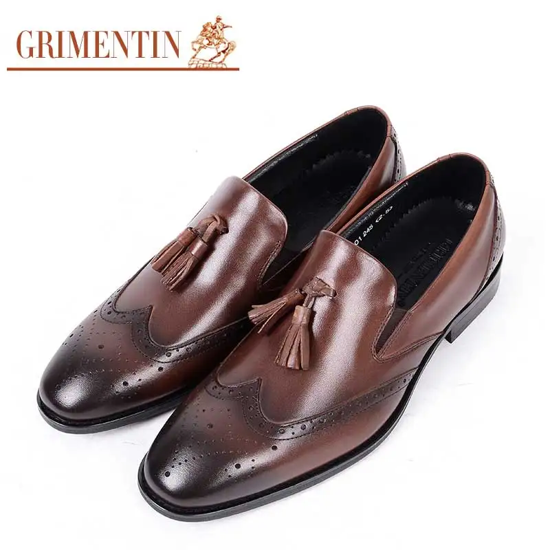 GRIMENTIN/Роскошные Мужские модельные туфли в стиле ретро итальянские мужские