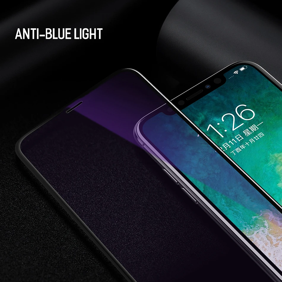 Закаленное стекло для iPhone X 8 7 6, рок Мягкий край высокой четкости анти синий светильник протектор экрана для iPhone 6S/6 P/7 P/8 P