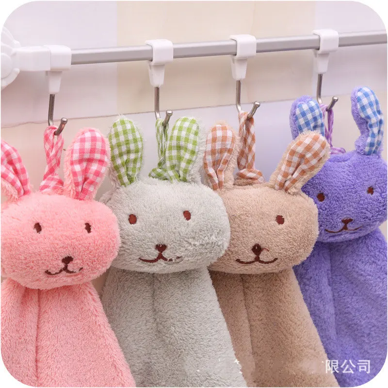 Детские мягкие плюшевое полотенце для ванной детей с милым кроликом детское рук