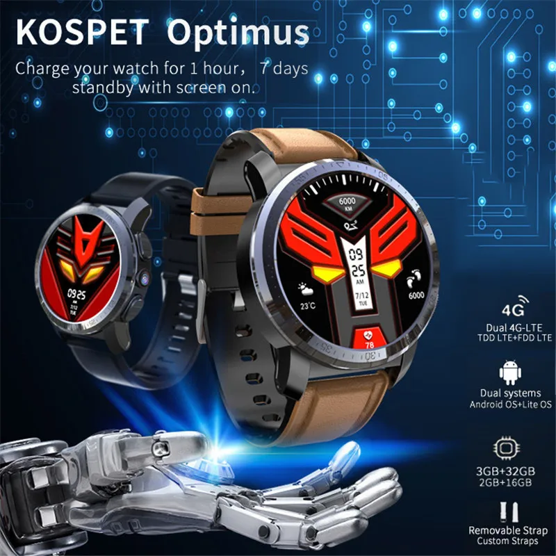Смарт-часы kospet Optimus pro с двумя системами, Android 800 мАч, батарея 8 Мп, камера, gps, водонепроницаемые Смарт-часы для мужчин, для iPhone 8, xiaomi