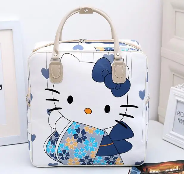 Women Folding Travel Bags 2018 Fashion Pu Large Capacity Waterproof Print Luggage Duffle Bag Casual Dual-use Organizer Foldable | Багаж и