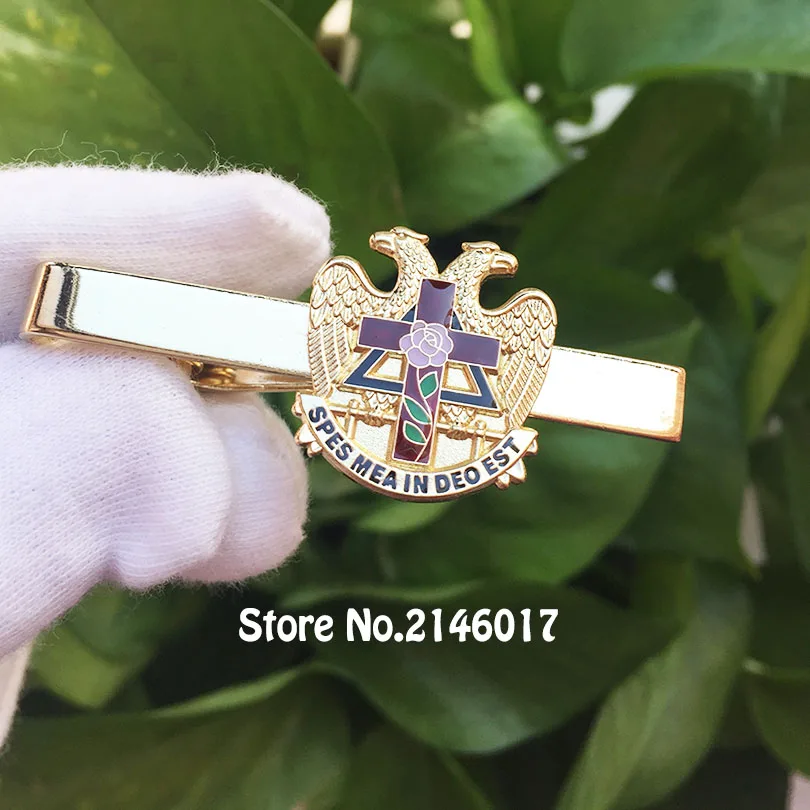 100pcs Custom Enamel Tie Bar Clips Masonic Masonry Freemason Gift Metal Craft Scottish Rite Rose Croix Cross 32 Degree | Дом и сад