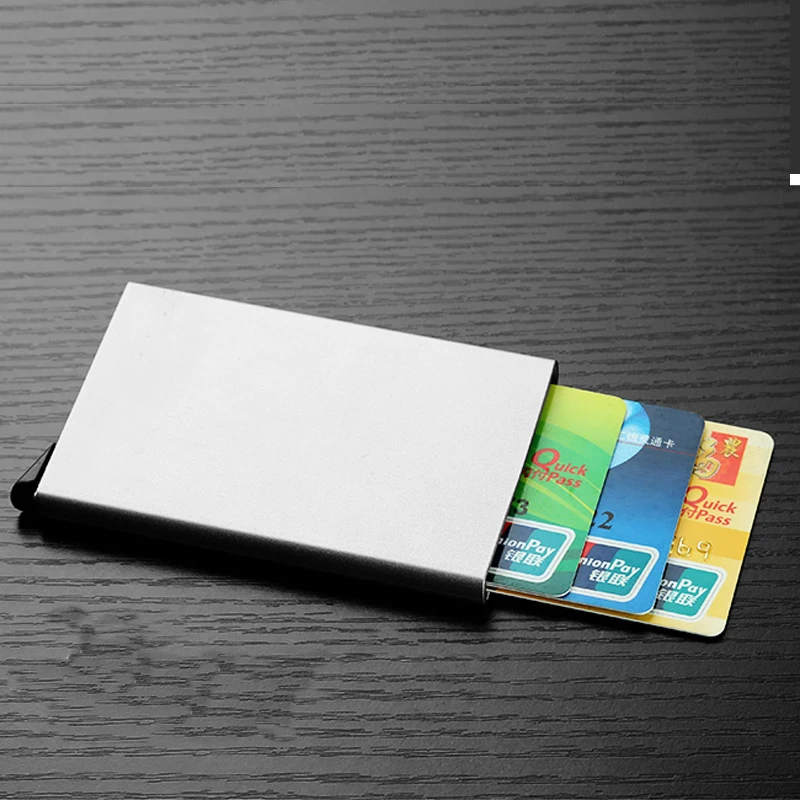 Алюминиевый сплав Id держатель для карт Анти Rfid блокирующий держатель для карт автоматический всплывающий Чехол для карт металлический кредитный держатель для карт