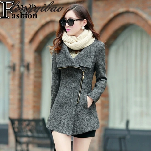 Женское шерстяное пальто повседневное приталенное для осени и зимы AL181017 |