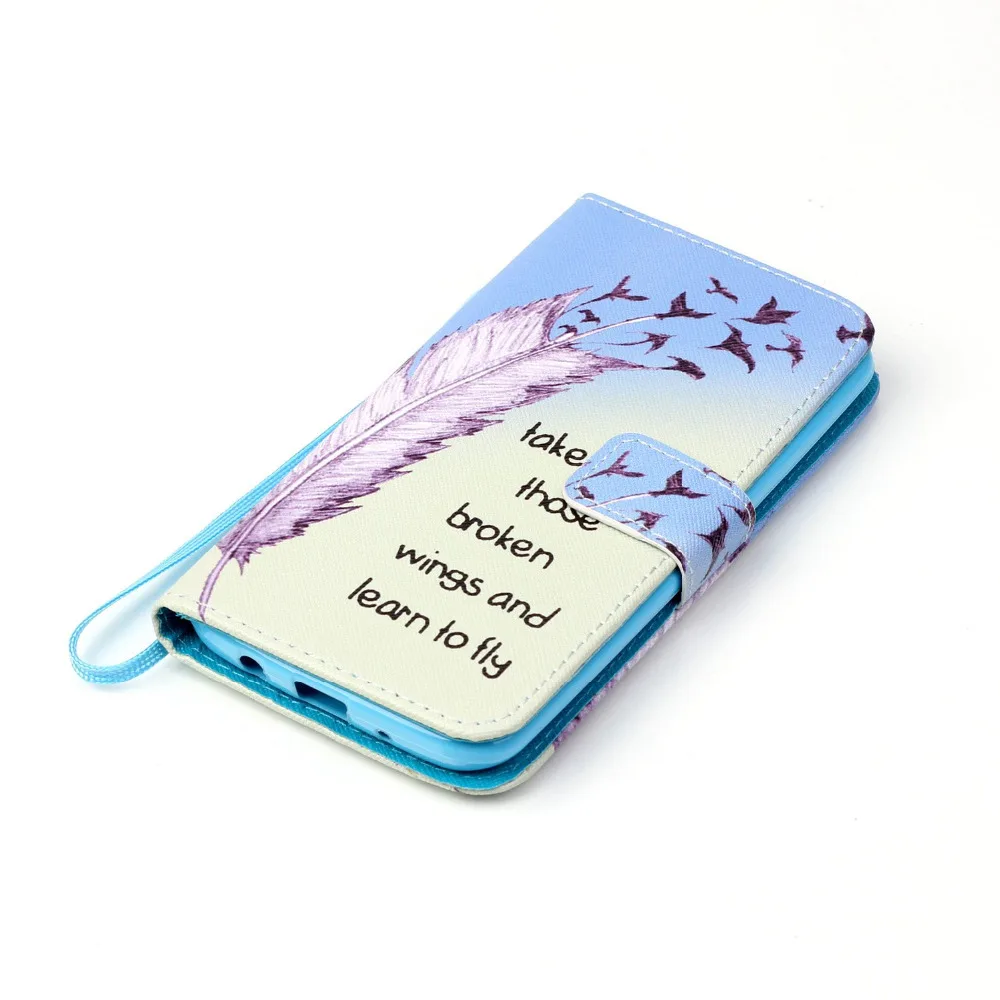 Принять Эти Сломанные Крылья Pattern Кожа Флип Кошелек Подставка Чехол Аргументы За