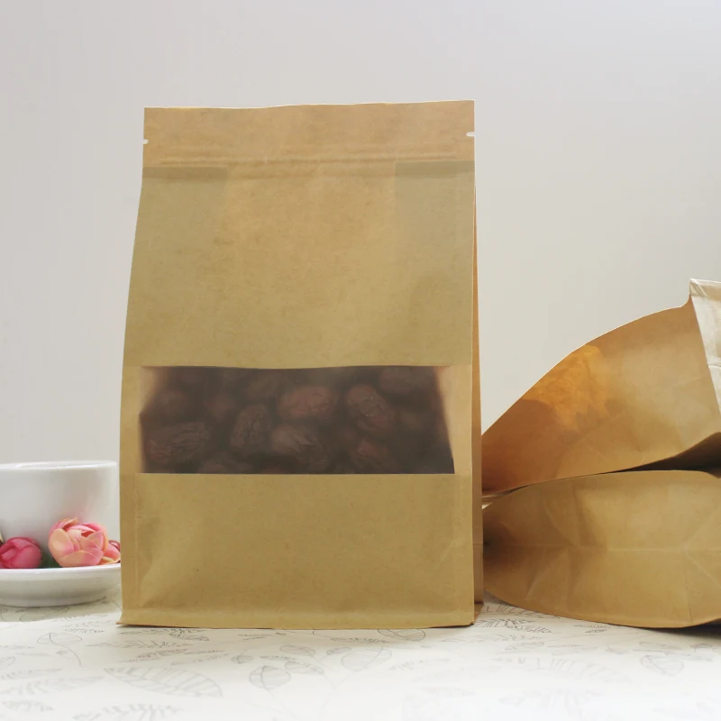 50pcs In/ 6sizes Kraft Paper Packaging Bag Frosted Window Stand Up Side Gusset Packing Bags Zipper Lock Retailer Package | Дом и сад