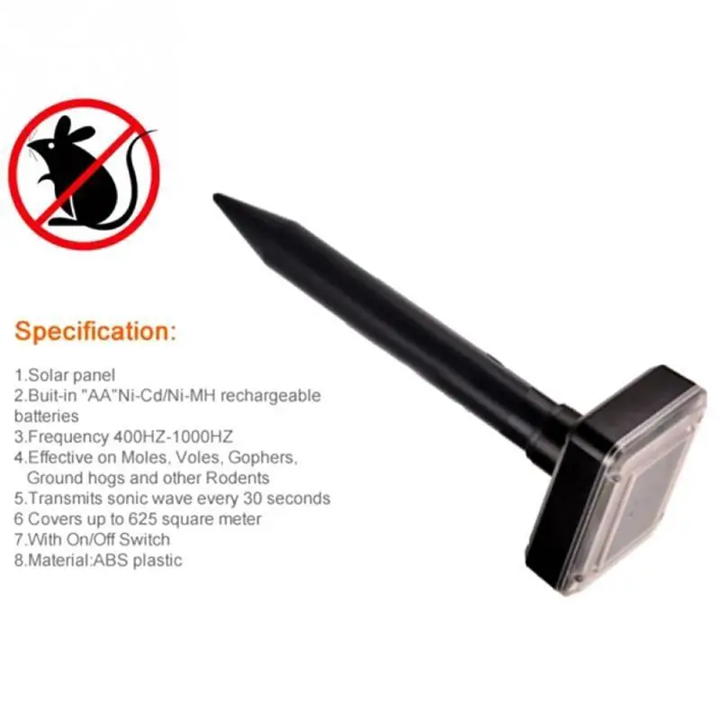 КРОТ репеллент солнечной Мощность ультразвуковой Крот Змея птица комаров Мышь
