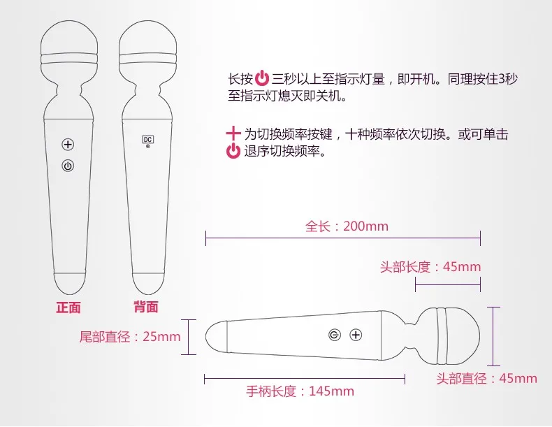 NINGMU USB зарядка 10 скоростей Мощный Тихий Вибратор Av массажер Вибрирующая палочка AV
