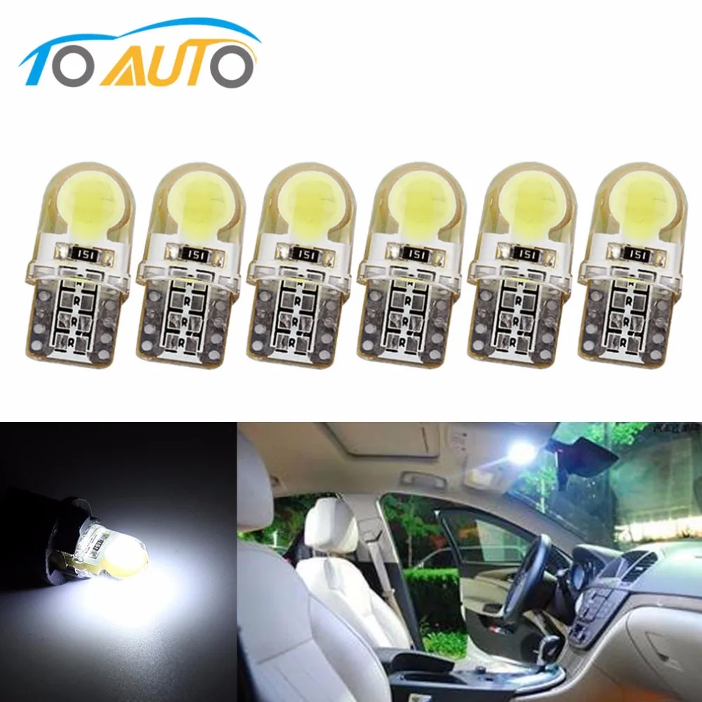 6 X автомобисветодиодный светодиодные лампы T10 Led W5W 194 168 501 светодиодная лампа COB