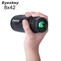 eyeskey 8x42 monocular telescope bak4 prism optics monocular waterproof hunting scopes for camping hand focus travel binoculars