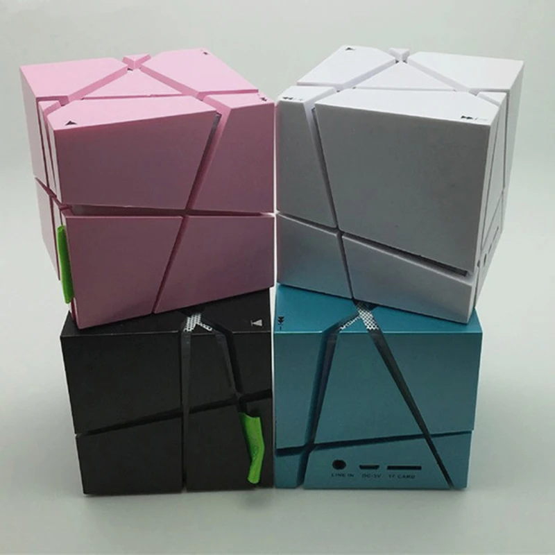 2017 Cube Портативный Mini Bluetooth Динамик светодиодный Стерео Звук Box MP3 плеер сабвуфер