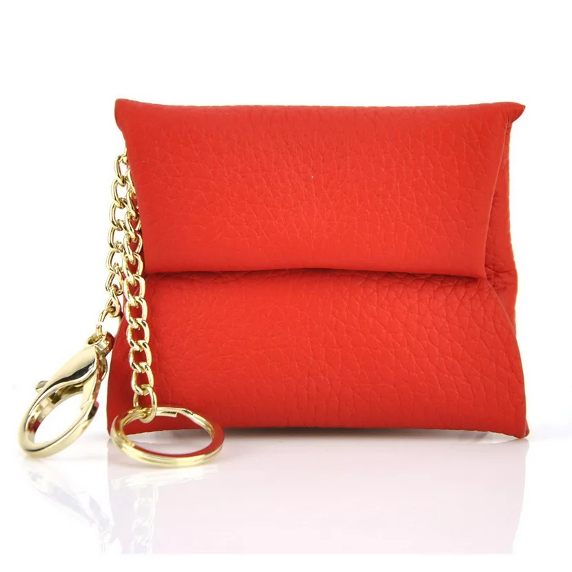 Сумка для монет из натуральной кожи мужчин и женщин кошелек мелочи брелок на