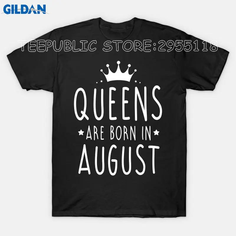 Пользовательские футболки Queens родились в августе Для женщин Дизайн О-образным