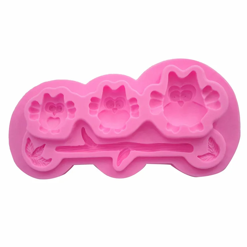 Совы на ветке силиконовая форма для листьев ручной работы мыла глины торта