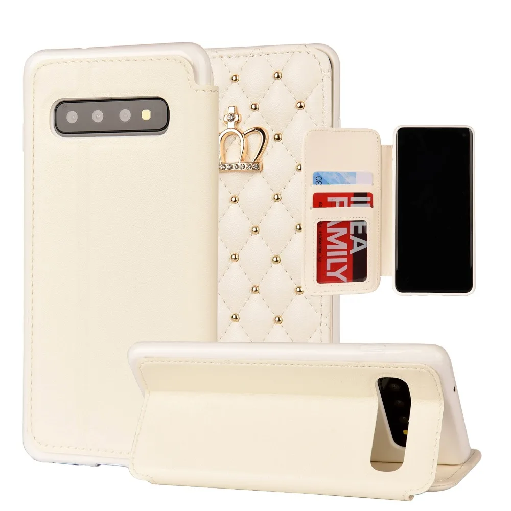 Кожаный кошелек для huawei P8 P9 P10 P20 P30 Lite Mate20 Pro Чехол с блестящей алмазной короной Стильный чехол s откидная крышка сумка для мобильного телефона