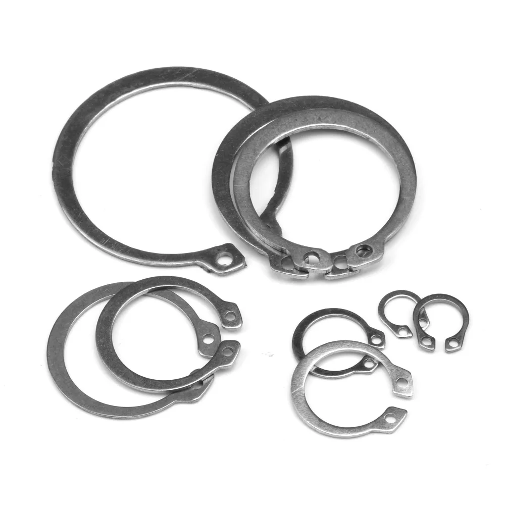 

100Pcs M8 M9-M45 Gourd Stainless Steel Shaft C-type Elastic External Circlip Snap Retaining Ring Clamp Spring Lock Washer
