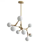 Светодиодные люстры в скандинавском стиле, минималистичные молекулярные светильники со стеклянным освещением для гостиной, спальни, бара, ресторана