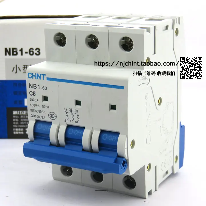 CHINT NB1 63 3P C6 6A выключатель воздуха штраф десять|breaker switch|circuit breakerair circuit breaker |