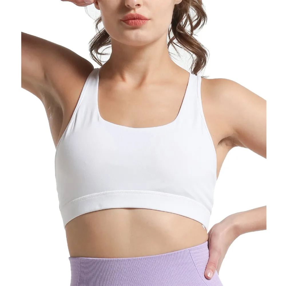 Белый спортивный бюстгальтер megartic Женские Бесшовные Съемные мягкие