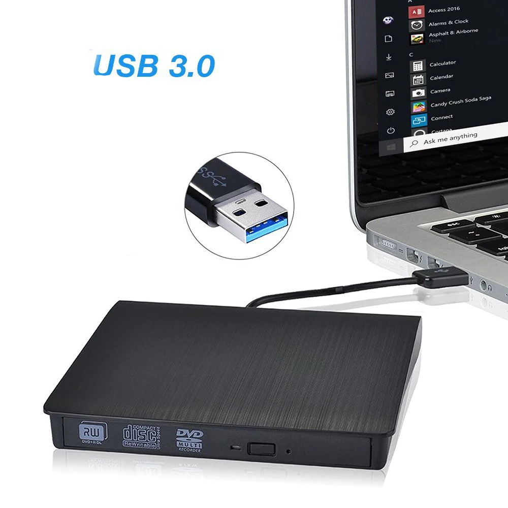 USB 3.0 DVD RW ГОРЕЛКА внешний CD/ROM Оптический привод чтение CD записывающее устройство