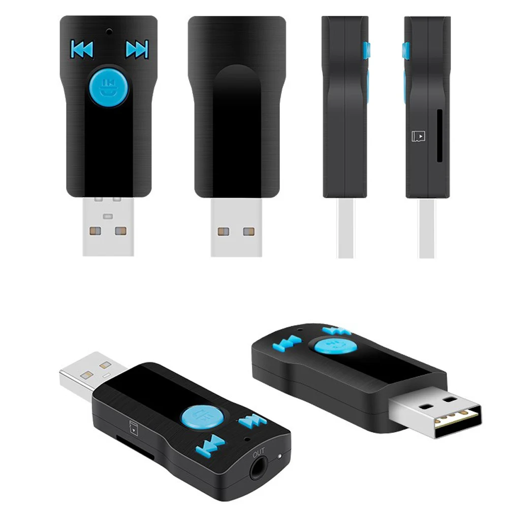 Vancago Wireless Bluetooth Car Kit USB AUX Audio Receiver Adapter A2DP Support SD Card Handsfree for Laptop Phone MP3 |