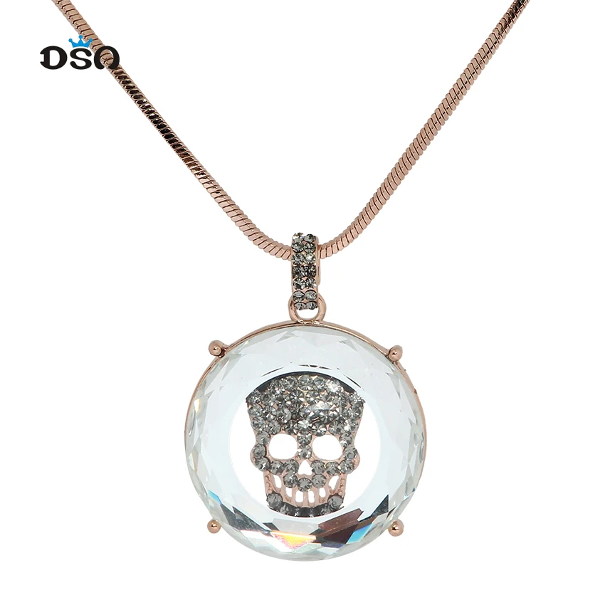 Ожерелье с подвеской кристаллом из австрийских страз золотого цвета новые