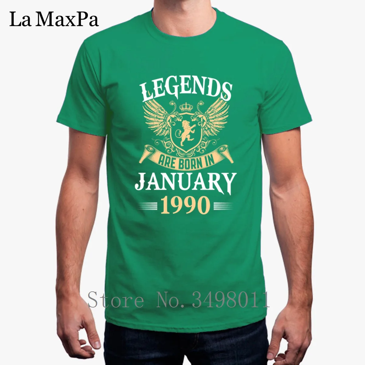 Новая модная футболка Kings Legends Born In January 1990 футболка одежда с круглым вырезом крутая Мужская футболка с коротким рукавом Mens