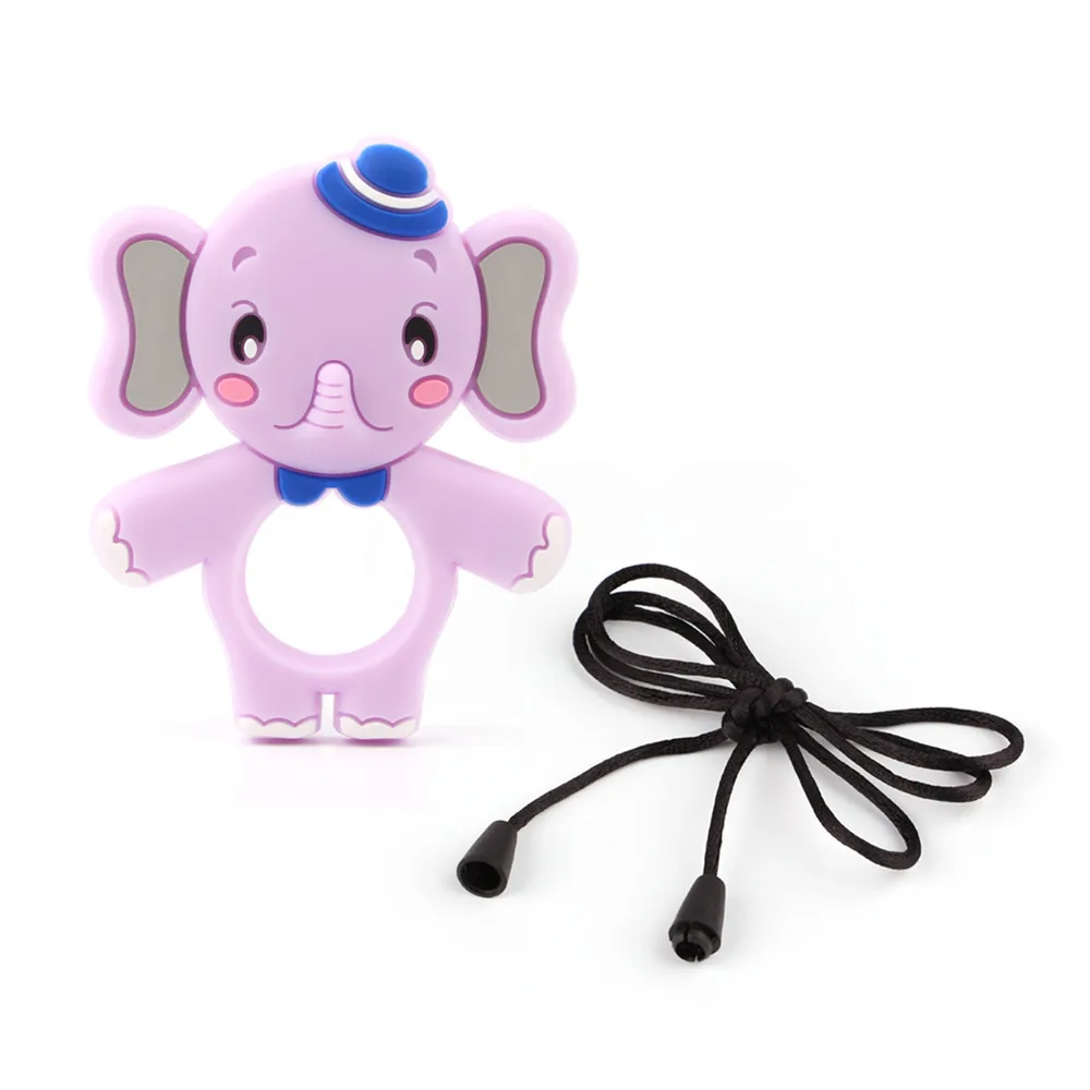 

TYRY.HU 1pc Elephant Silicone Baby Teething beads Food Grade Necklace Pendant BPA Free Safety Baby Chewable Teething Toys