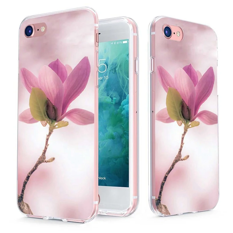 MLCRIYG Soft Phone Case For iPhone 6 6S Plus 7 7Plus 8Plus X TPU Colorful Marbling Flower Leaf Pattern Fundas C072 |