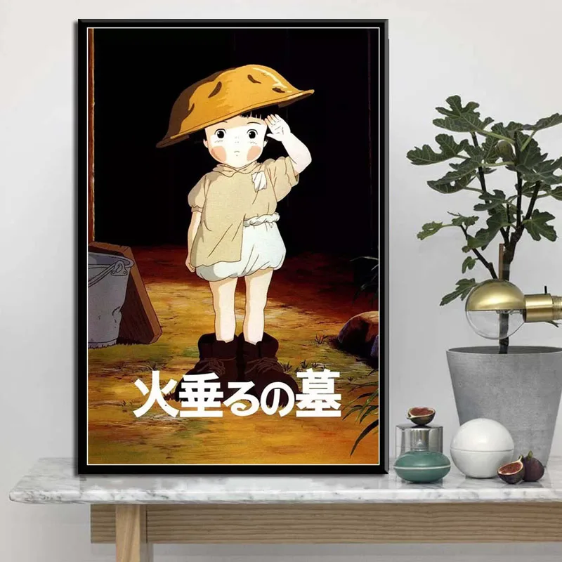 P417 Grave of the Fireflies Miyazaki Hayao Classic Cartoon Movie Hot Japan Anime Art Painting Silk Canvas Poster Wall Home Decor | Дом и сад
