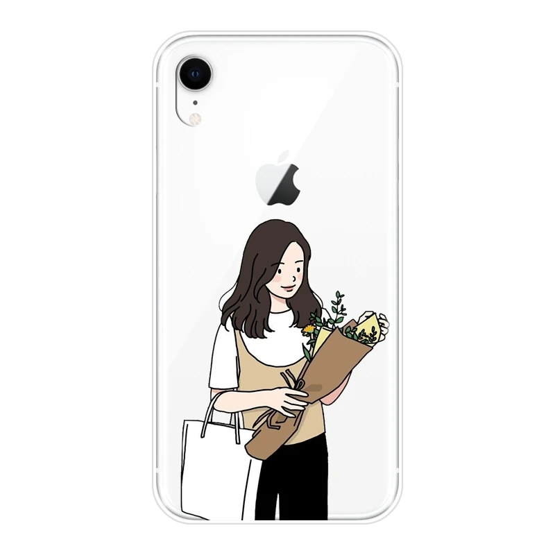 Задняя крышка для iPhone X XR XS MAX 8 7 6 S силиконовый мягкий мультяшный японский