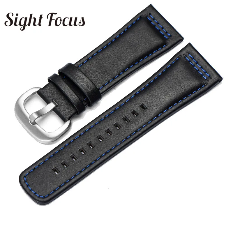 28mm Italian Calfskin Leather Watch Band for Seven Friday P1|P2 Black Belt Pin Buckle Replacement Strap Men Bracelet | Наручные часы