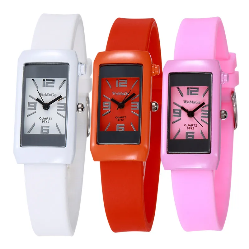 

Cute Rectangle Pink Children's Watch 2020 New Stylish Boys Girls Jelly Casual Clock Hot Relogio Best Gift