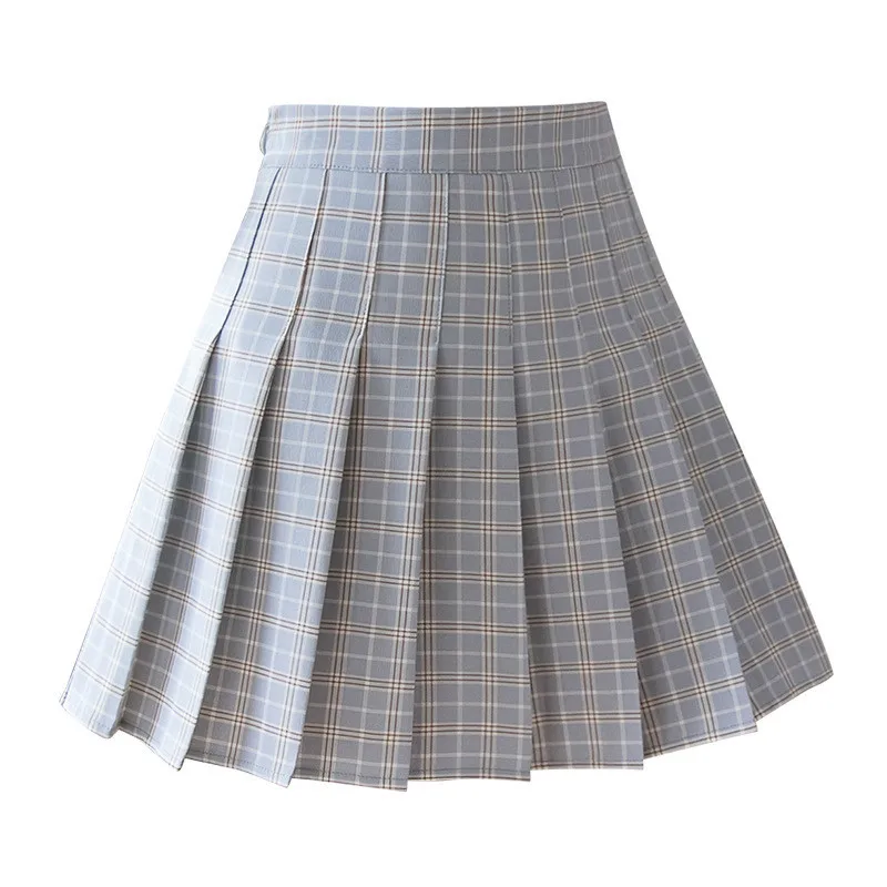 blue plaid Harajuku мини-юбка школьницы плиссированные юбки женские лето Kpoo Ulzzang пикантные Высокая талия мини юбка для девочек Tumblr - Цвет: blue plaid