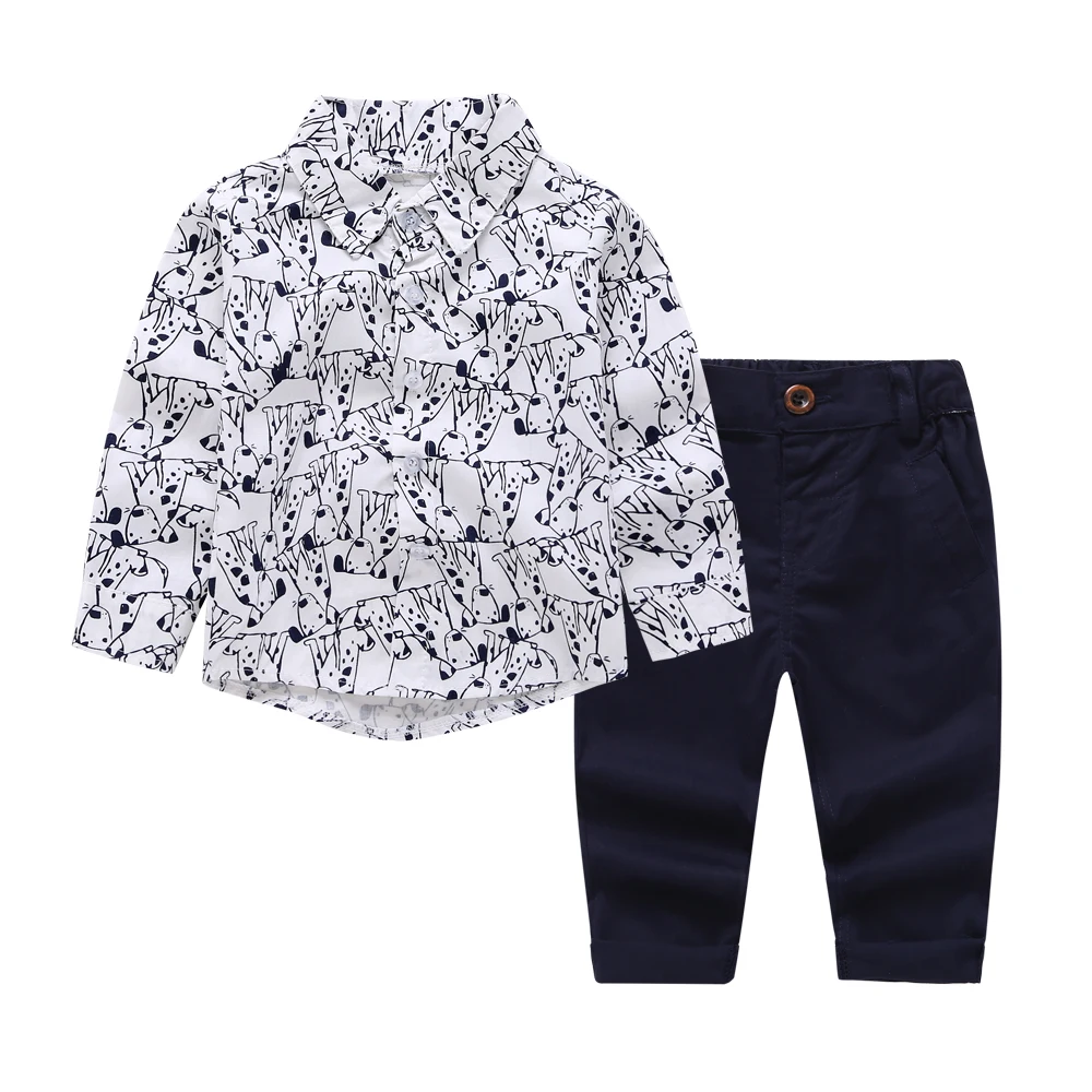 Осень 2020 новый стиль комплект одежды для маленьких мальчиков рубашка с длинными