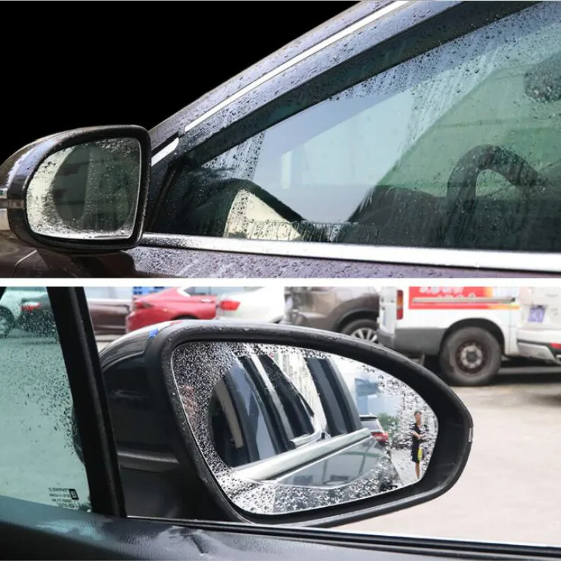 2PCS/Set Anti Fog Car Mirror Window Clear Film Anti-Light Car Rearview Mirror Protective Film Waterproof Rainproof Car Sticker