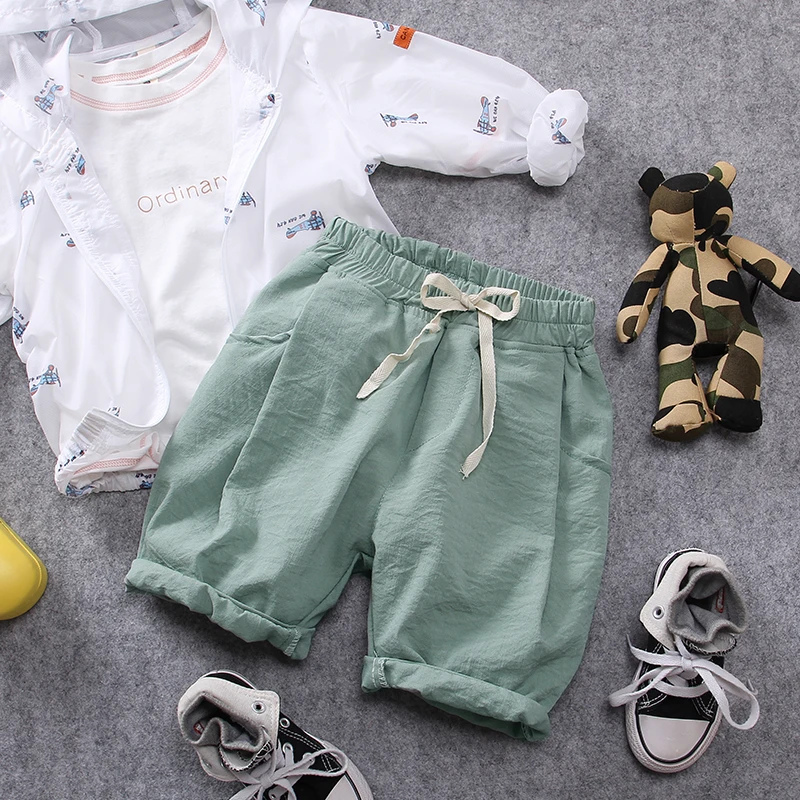 

90-130cm height new 2019 summer boys causal comfortable cotton calf-length pant kids summer trousers