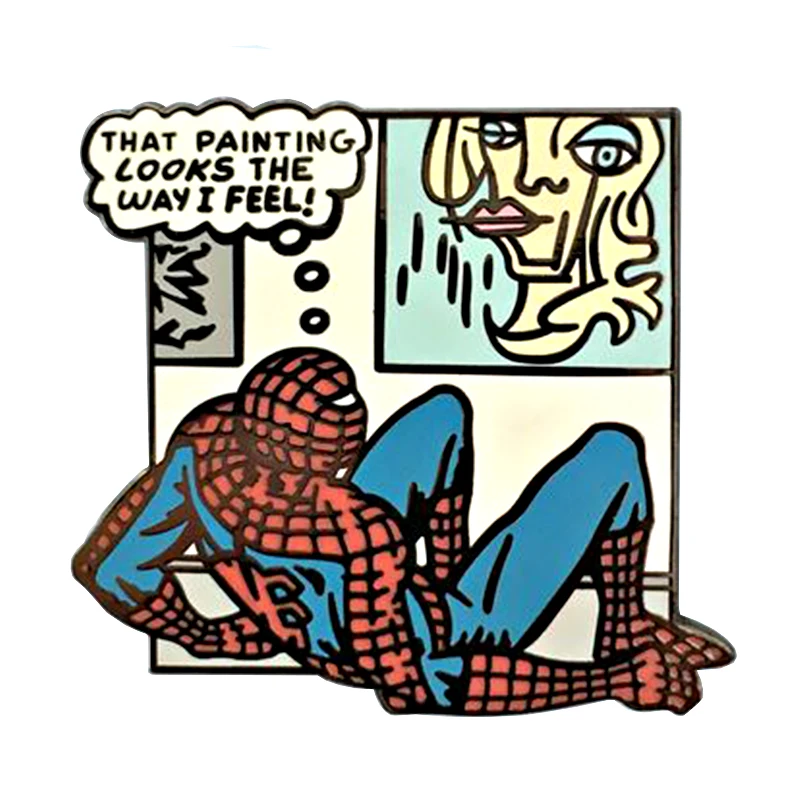 Spidey feels булавка комикс панель брошь картина иллюстрация Искусство популярный меме значок классная идея показать беспорядок чувствовать