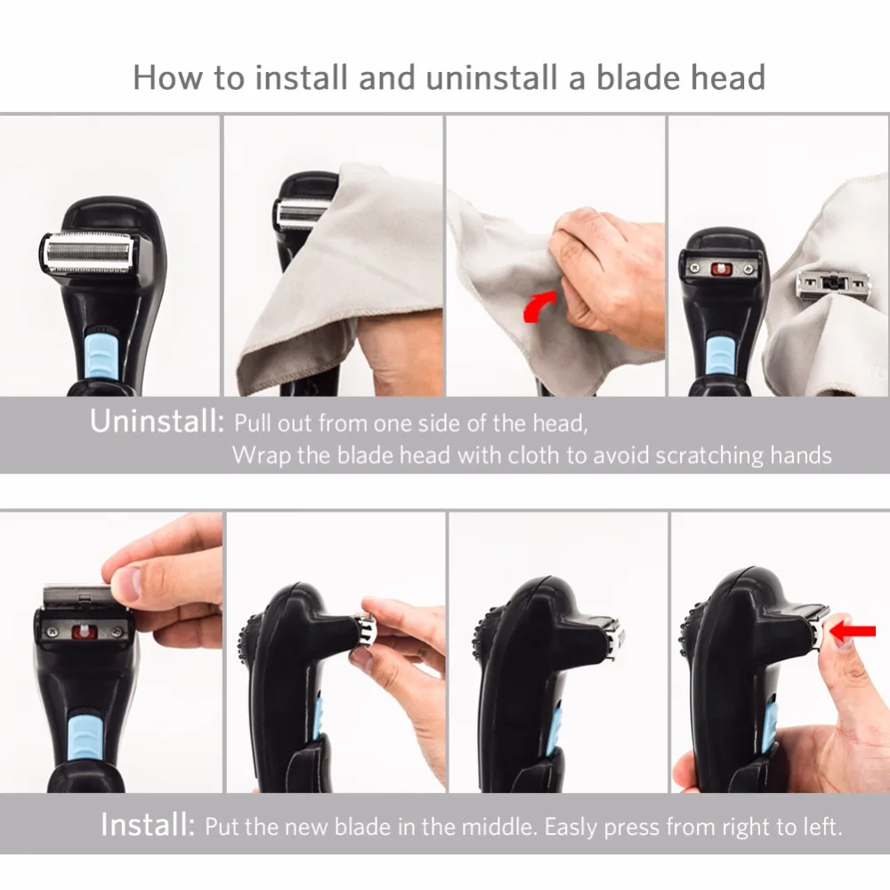 Речной Лейк Do It Yourself Back Shaver Battery Operated AA Hair Body Underarm Removal 1 Бритва и 2 лезвия|blade blade|hair