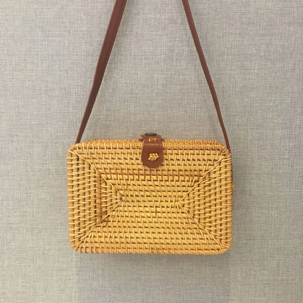 Женская круглая/прямоугольная сумка из ротанга 2019 мини через плечо Ручная бохо