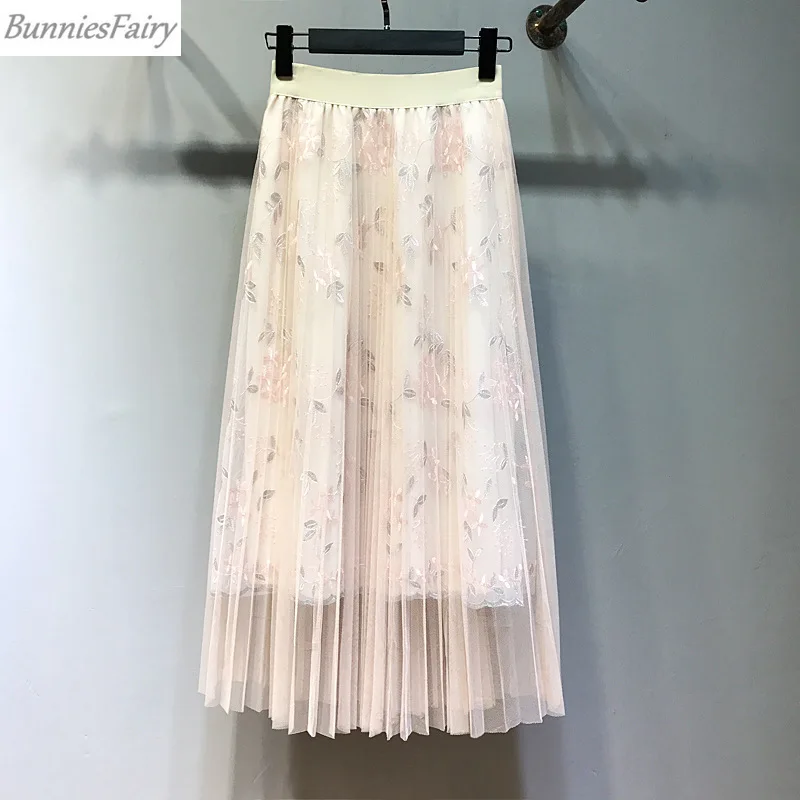 BunniesFairy 2019 летняя Новинка женская фирменная длинная юбка средней длины с