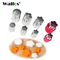walfos 8 pieces stainless steel flower star shape vegetable fruit cutter mold cake cookies cutting shape cake baking tools