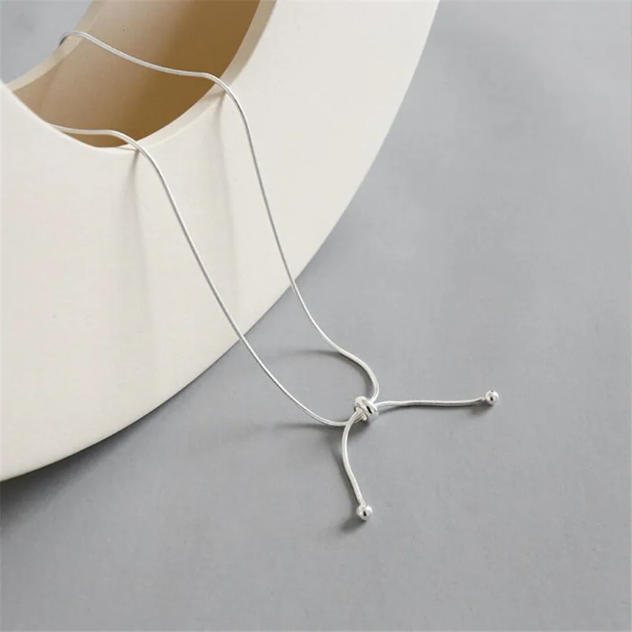 Стерлинговое Серебро 925 ожерелья для женщин оригинальность Personalit adjustablenecklace