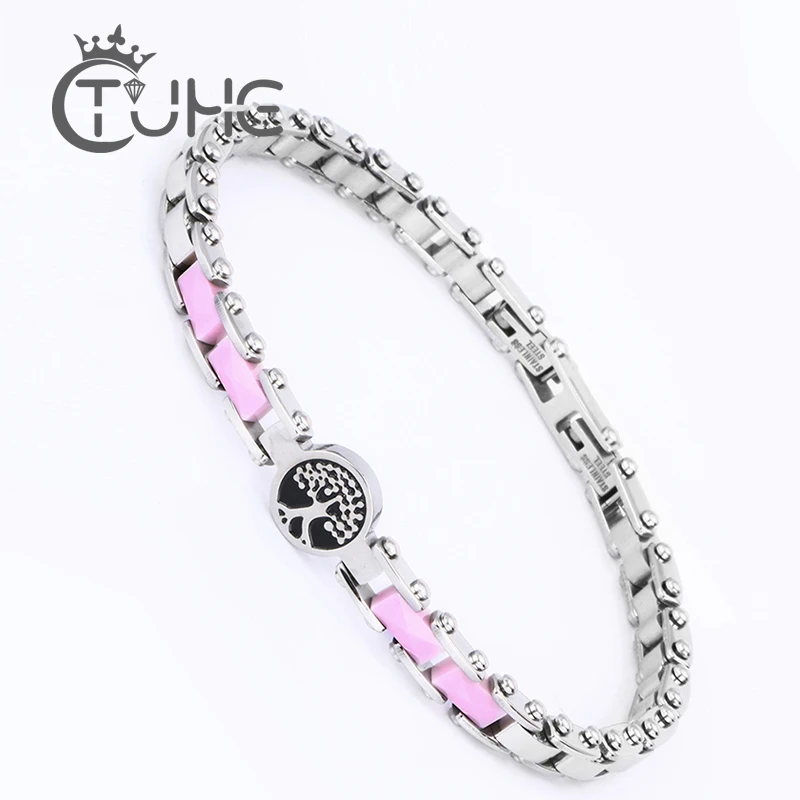 Браслет женский керамический из нержавеющей стали 5 мм|tree of life bracelet|bracelets femalecharm