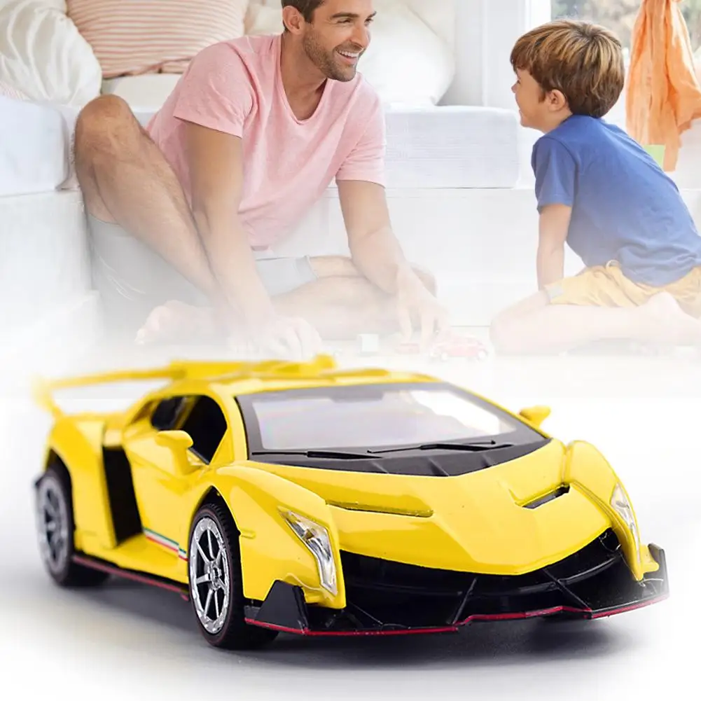 1:32 Veneno литая под давлением модель автомобиля звуковой светильник вытяните назад автомобиль игрушка автомобиль подарок на день рождения коллекционная игрушка