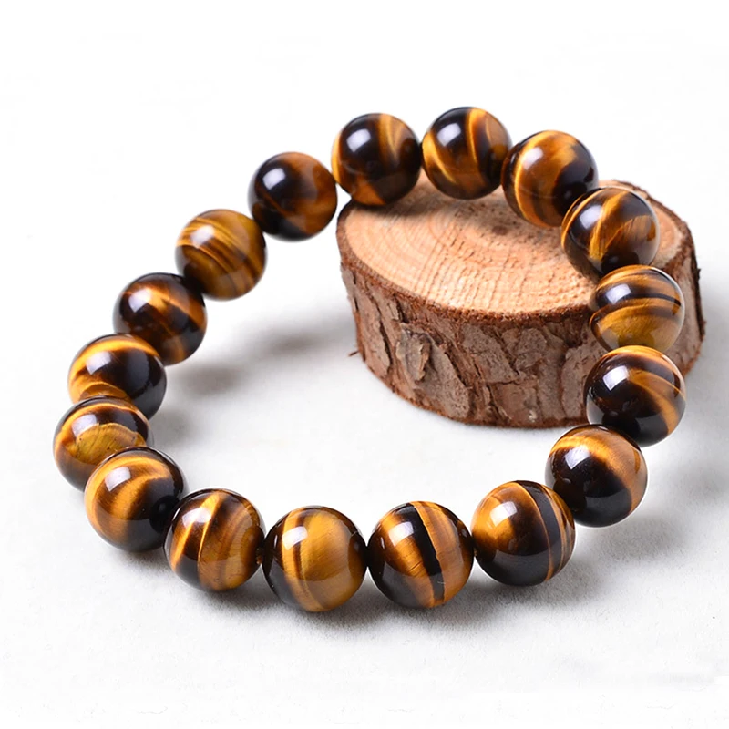 8mm Elastic Rope Tiger eyes Beads Bracelet Men Charm Natural Stone For Man Women Handmade Casual Jewelry Pulseras | Украшения и