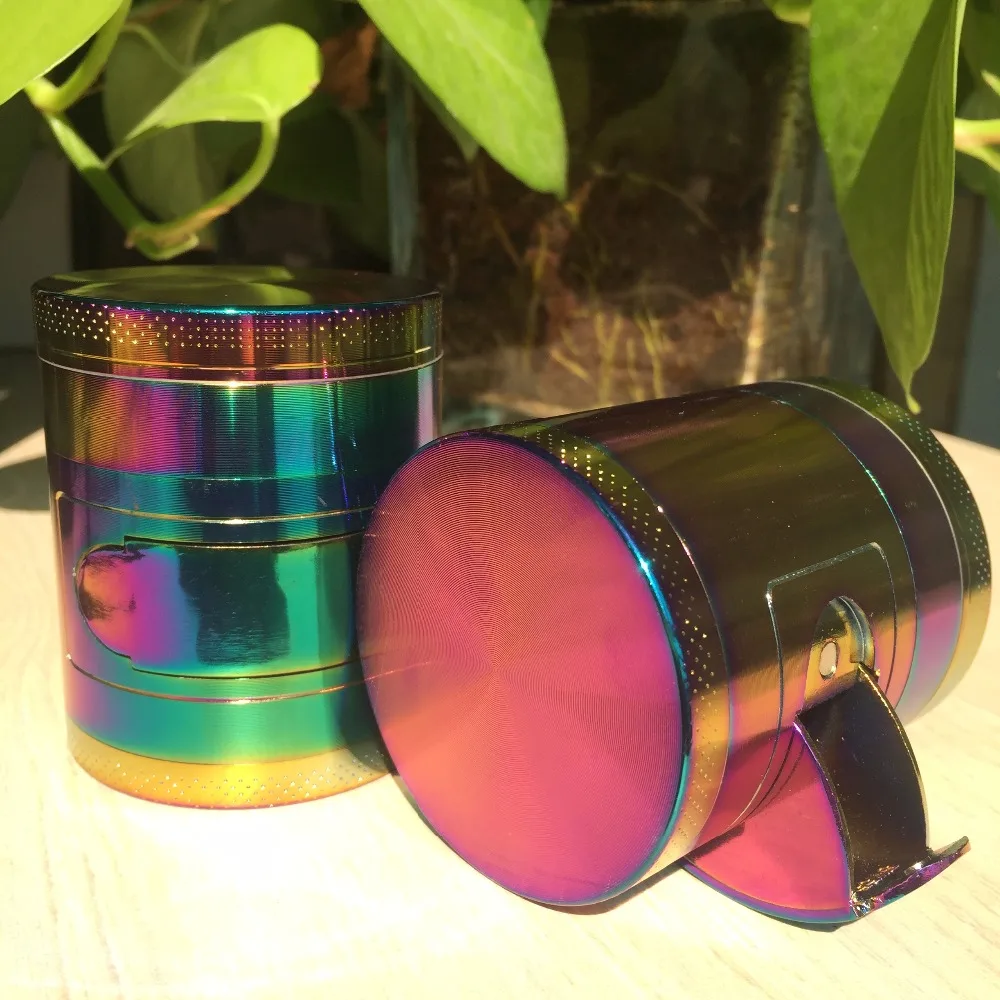 4layers55mm цинковый Металл Радужная специя табачная травяная мясорубка для