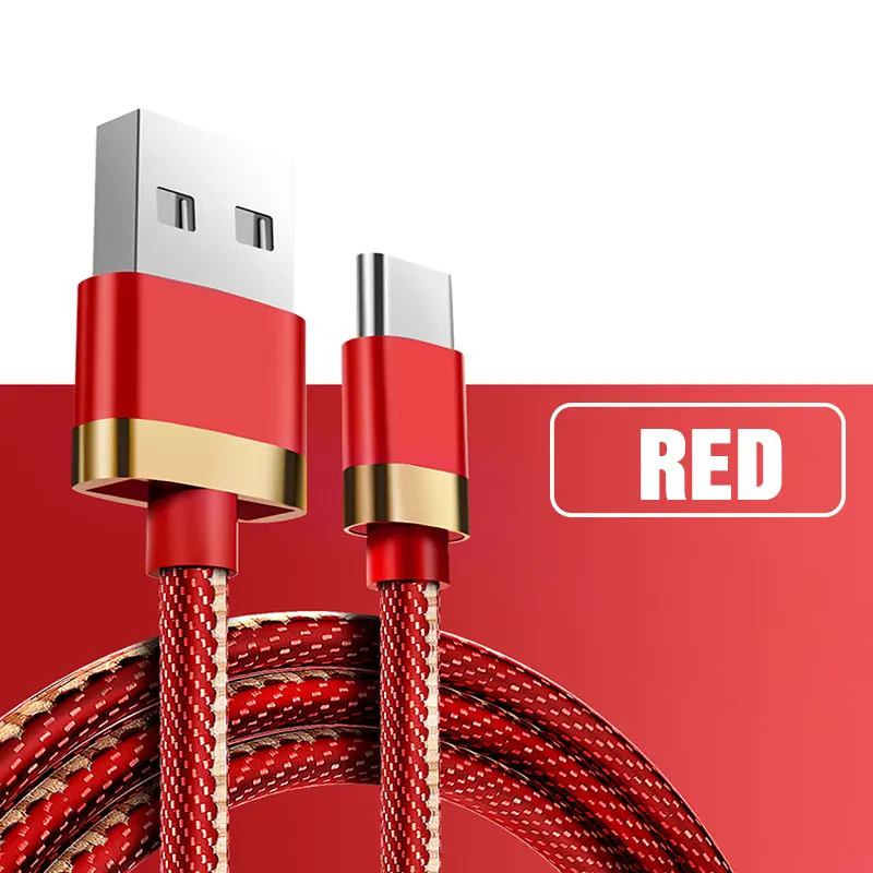 AZV usb type-C кабель для samsung s8 s9 huawei P20 Honor Xiaomi Phone 5A шнур для быстрой зарядки и передачи данных кабель для зарядки телефона type-C - Цвет: Red
